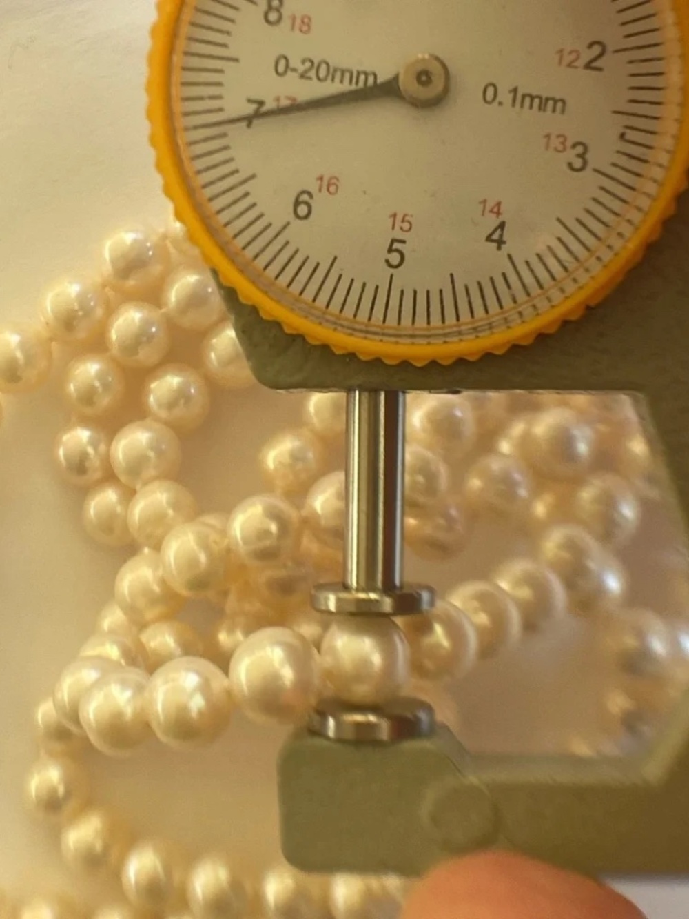 34" AA 7mm White REAL Cultured Pearl HAND KNOTTED Necklace - Picture 6 of 6